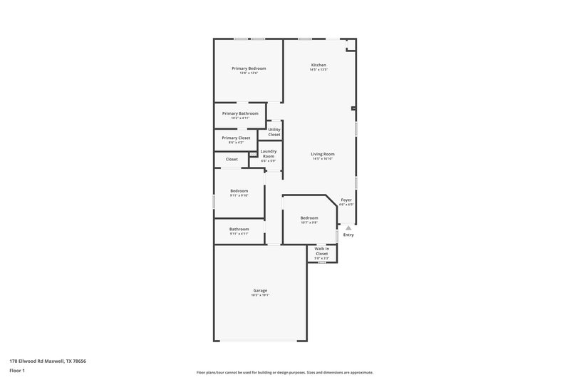 1,595/Mo, 178 Ellwood Rd Maxwell, TX 78656 Floorplan View