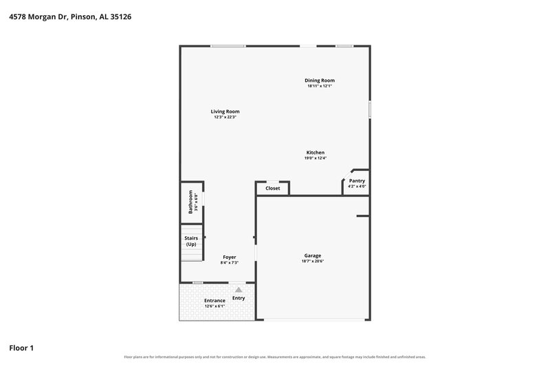 2,050/Mo, 4578 Morgan Dr Pinson, AL 35126 Floor Plan View