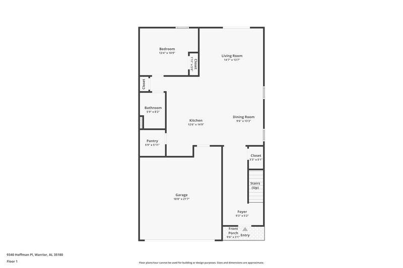 1,810/Mo, 9340 Hoffman Pl Warrior, AL 35180 Floor Plan View