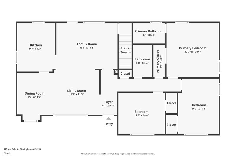 1,410/Mo, 120 Von Dale Dr Birmingham, AL 35215 Floor Plan View 2