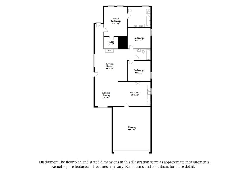1,875/Mo, 4624 Rosser Loop Dr Bessemer, AL 35022 Floor Plan View
