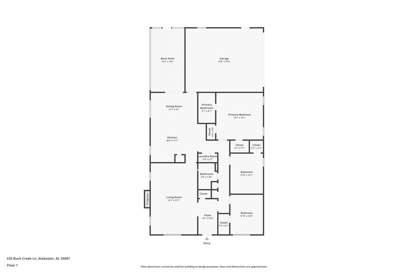 1,710/Mo, 532 Buck Creek Ln Alabaster, AL 35007 Floor Plan View