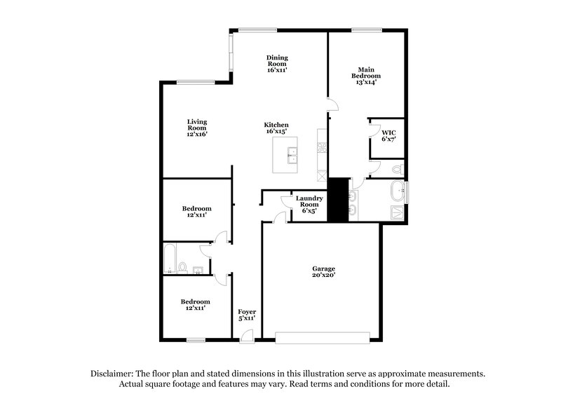 1,550/Mo, 4659 Deer Foot Path Pinson, AL 35126 Floor Plan View