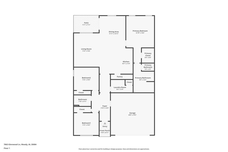 1,930/Mo, 7063 Glenwood Ln Moody, AL 35004 Floor Plan View