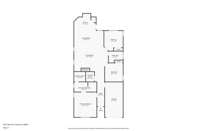 1,655/Mo, 2071 Kerry Circle Calera, AL 35040 Floor Plan View