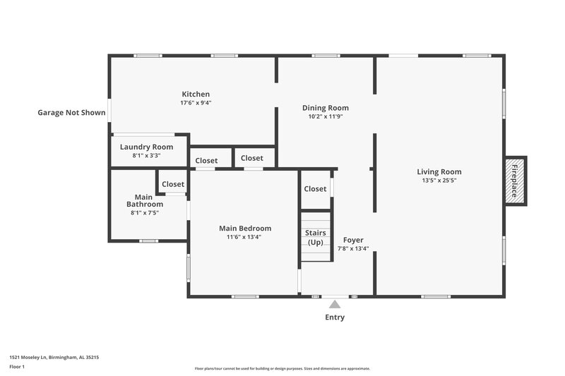 1,680/Mo, 1521 Moseley Ln Birmingham, AL 35215 Floor Plan View 2