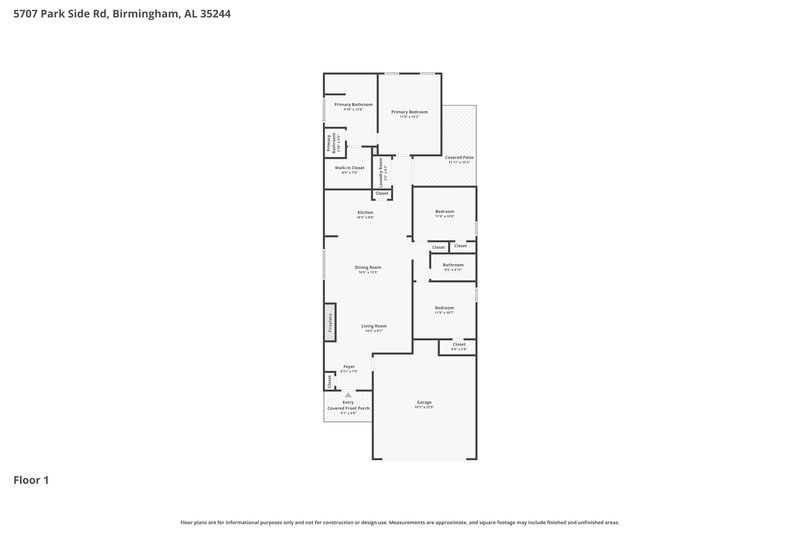 2,030/Mo, 5707 Park Side Rd Birmingham, AL 35244 Floor Plan View