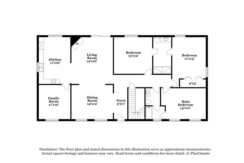 1,795/Mo, 1727 Tudor Dr Birmingham, AL 35235 Floor Plan View