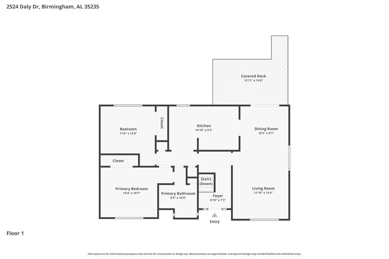 1,690/Mo, 2524 Daly Dr Birmingham, AL 35235 Floor Plan View 2
