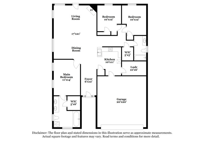 1,680/Mo, 301 Crisfield Circle Alabaster, AL 35007 Floor Plan View