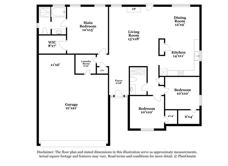 2,105/Mo, 8028 Rockhampton Circle Helena, AL 35080 Floorplan View