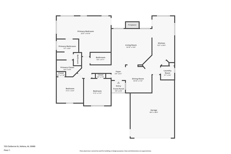 2,800/Mo, 725 Claiborne St Helena, AL 35080 Floor Plan View