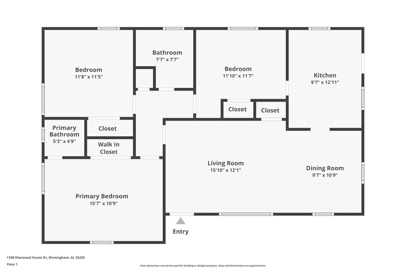2,010/Mo, 1108 Sherwood Forest Dr Birmingham, AL 35235 Floor Plan View