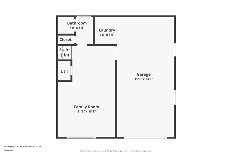 1,565/Mo, 809 Hagwood Rd Birmingham, AL 35235 Floor Plan View