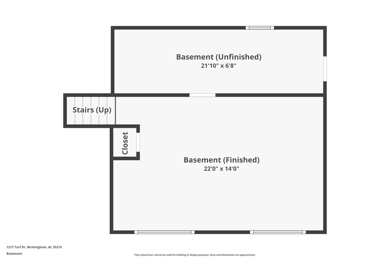 1,425/Mo, 1217 Turf Dr Birmingham, AL 35215 Floor Plan View