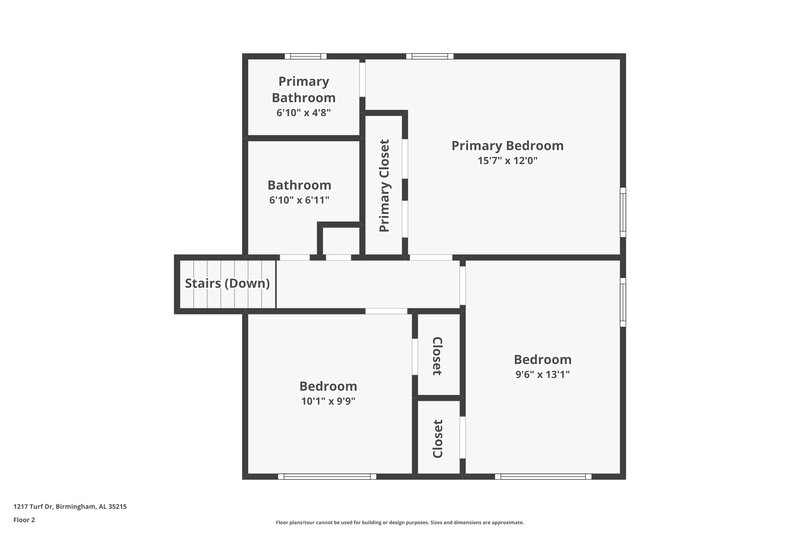 1,425/Mo, 1217 Turf Dr Birmingham, AL 35215 Floor Plan View 3