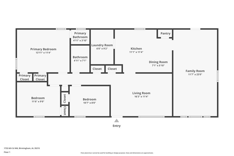 1,285/Mo, 1732 6th Street NW Center Point, AL 35215 Floor Plan View