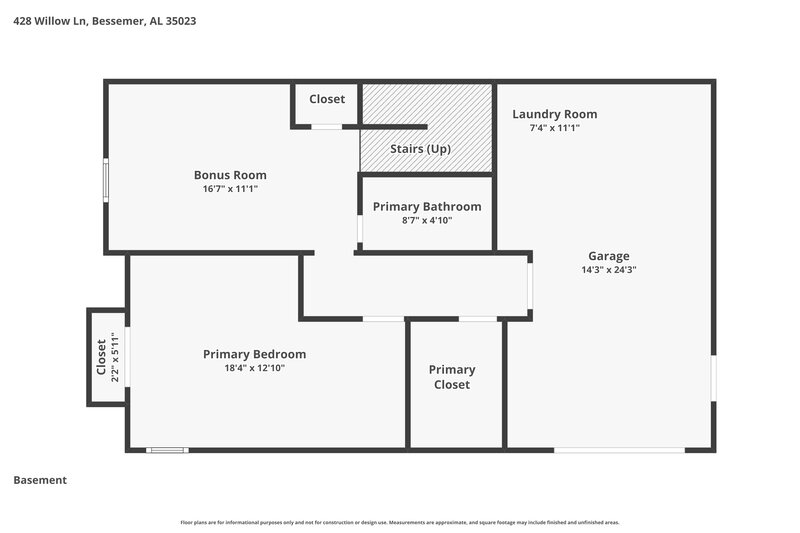 0/Mo, 428 Willow Lane Bessemer, AL 35023 Floor Plan View