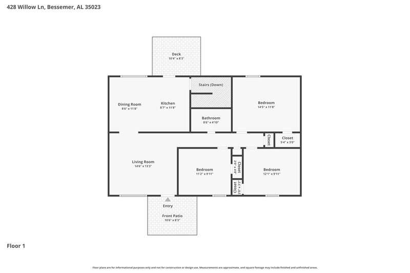 0/Mo, 428 Willow Lane Bessemer, AL 35023 Floor Plan View 2