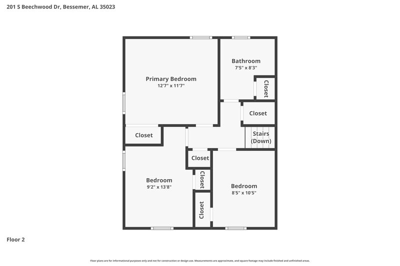 1,525/Mo, 201 Beechwood Drive Bessemer, AL 35023 Floor Plan View 3