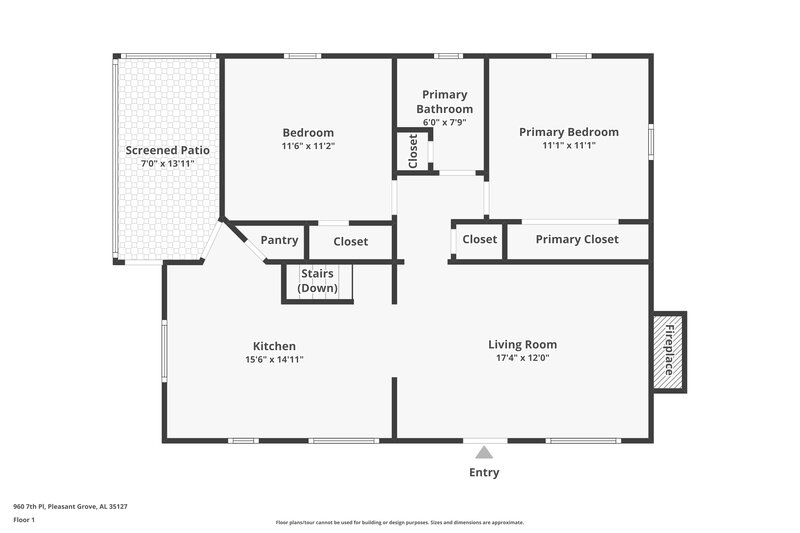 1,145/Mo, 960 7th Place Pleasant Grove, AL 35127 Floor Plan View 2