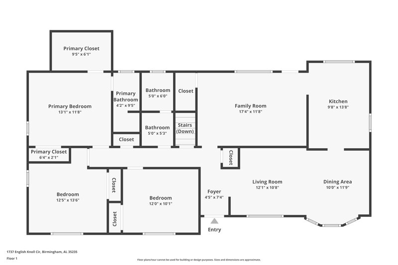 1,760/Mo, 1737 English Knoll Cir Birmingham, AL 35235 Floor Plan View 2