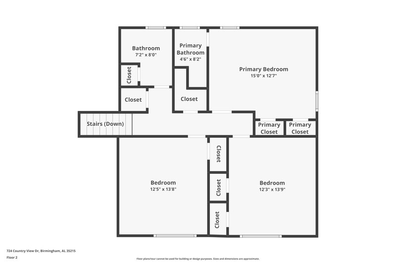 1,475/Mo, 724 Country View Dr Birmingham, AL 35215 Floor Plan View 3