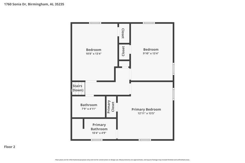 1,645/Mo, 1760 Sonia Dr Birmingham, AL 35235 Floor Plan View 3