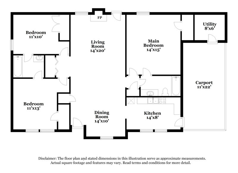 1,460/Mo, 2538 Martin Cir Birmingham, AL 35235 Floor Plan View