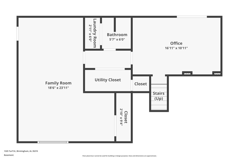 1,555/Mo, 1325 Turf Dr Birmingham, AL 35215 Floor Plan View