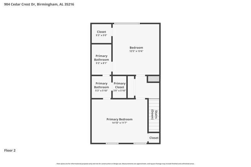 1,375/Mo, 904 Cedar Crest Dr Birmingham, AL 35216 Floor Plan View 2