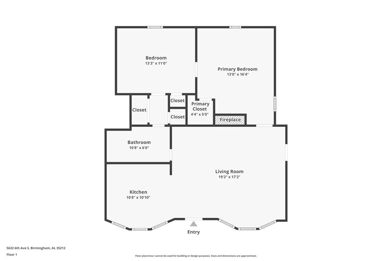 1,410/Mo, 5632 S 6th Ave Birmingham, AL 35212 Floor Plan View