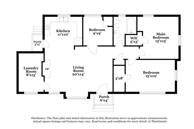 1,240/Mo, 914 Park Place Birmingham, AL 35215 Floor Plan View