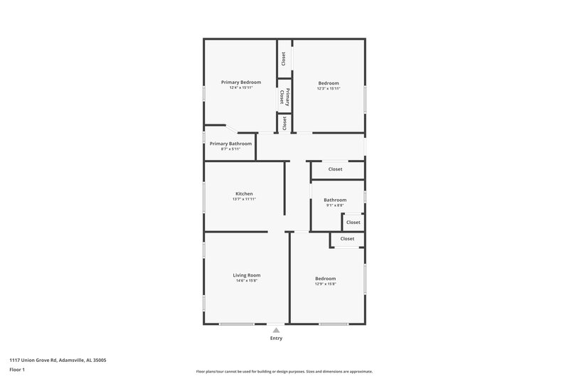 1,175/Mo, 1117 Union Grove Road Adamsville, AL 35005 Floor Plan View