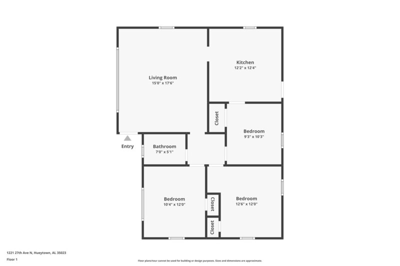 1,095/Mo, 1221 27Th Ave HUEYTOWN, AL 35023 Floorplan View