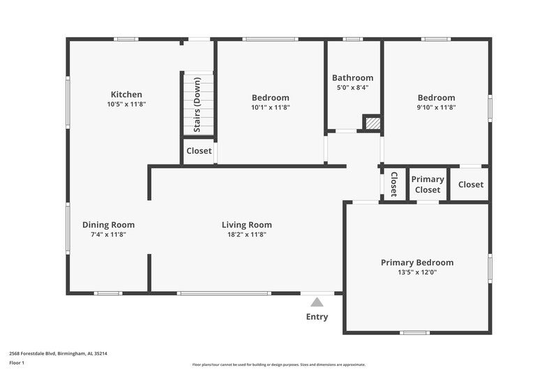 1,150/Mo, 2568 Forestdale Blvd Birmingham, AL 35214 Floor Plan View