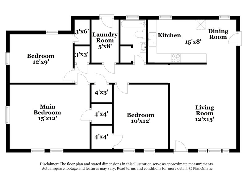 1,185/Mo, 1628 NE 1st Street Center Point, AL 35215 Floorplan View