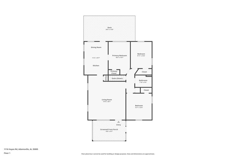 1,690/Mo, 1116 Hayes Rd ADAMSVILLE, AL 35005 Floor Plan View