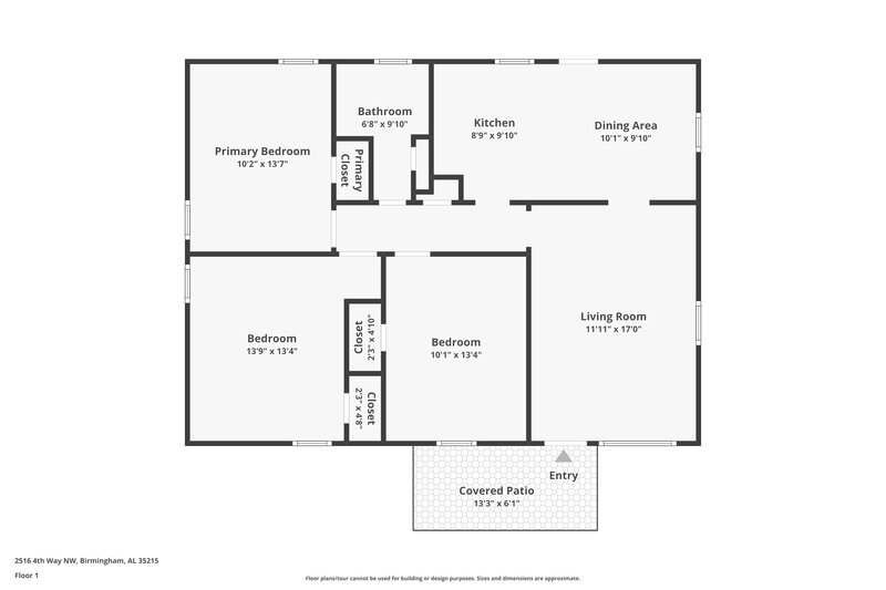 1,055/Mo, 2516 4th Way NW Center Point, AL 35215 Floor Plan View