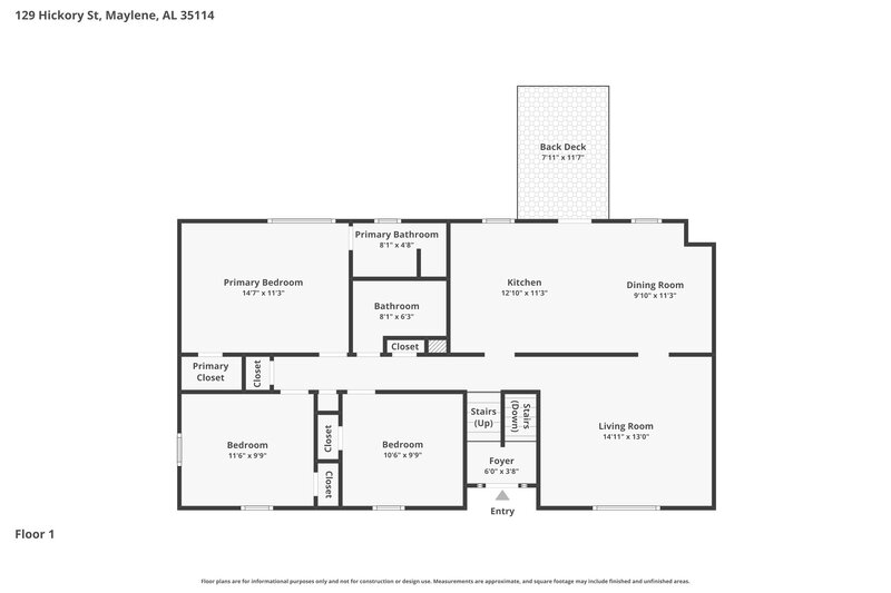 1,685/Mo, 129 Hickory St Alabaster, AL 35114 Floor Plan View