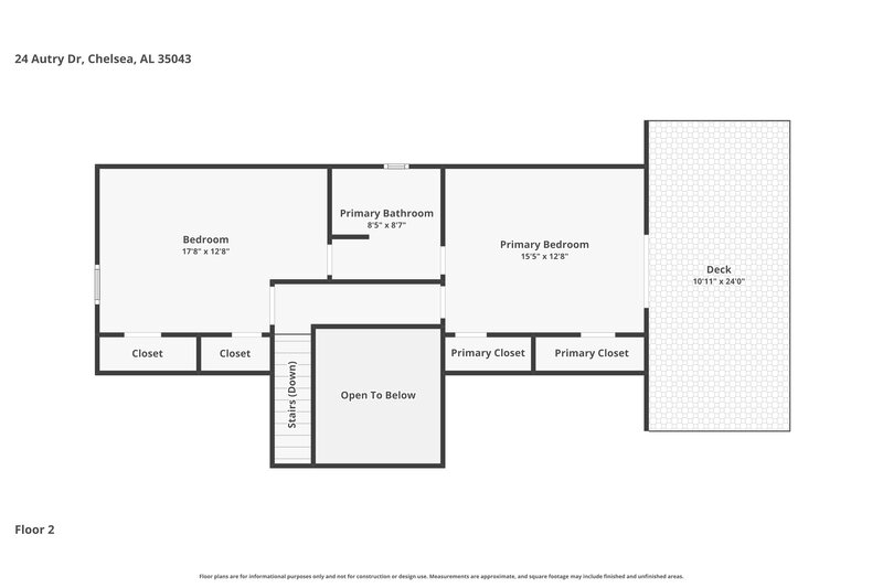 1,695/Mo, 24 Autry Drive Chelsea, AL 35043 Floor Plan View 2