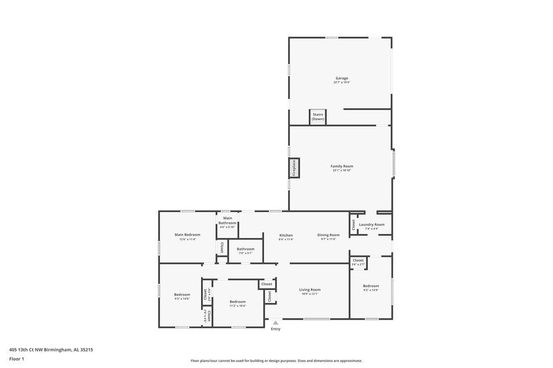 0/Mo, 405 NW 13th Court Center Point, AL 35215 Floor Plan View