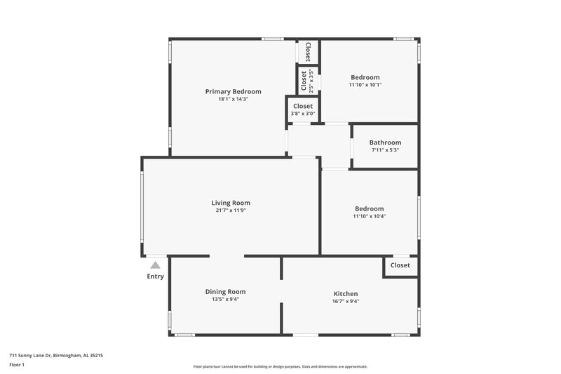 1,240/Mo, 711 Sunny Lane Drive Center Point, AL 35215 Floor Plan View