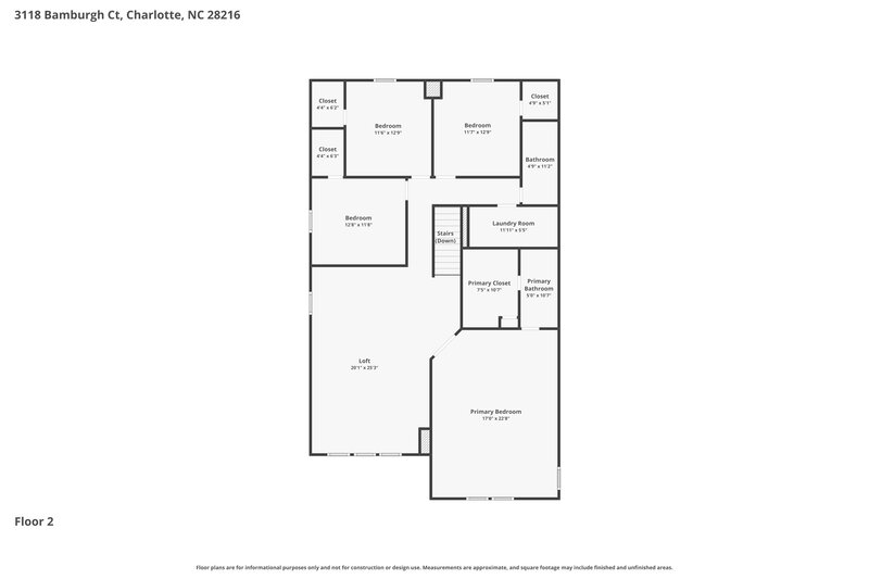 2,370/Mo, 3118 Bamburgh Ct Charlotte, NC 28216 Floor Plan View 2