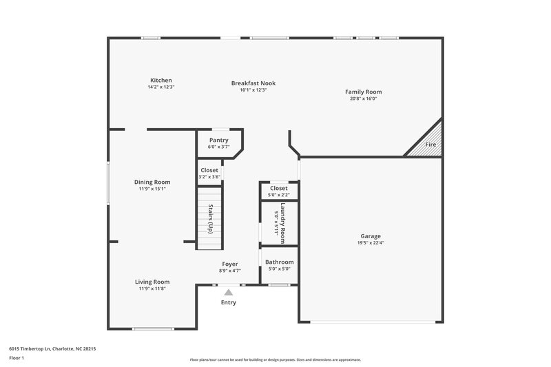 2,175/Mo, 6015 Timbertop Ln Charlotte, NC 28215 Floor Plan View