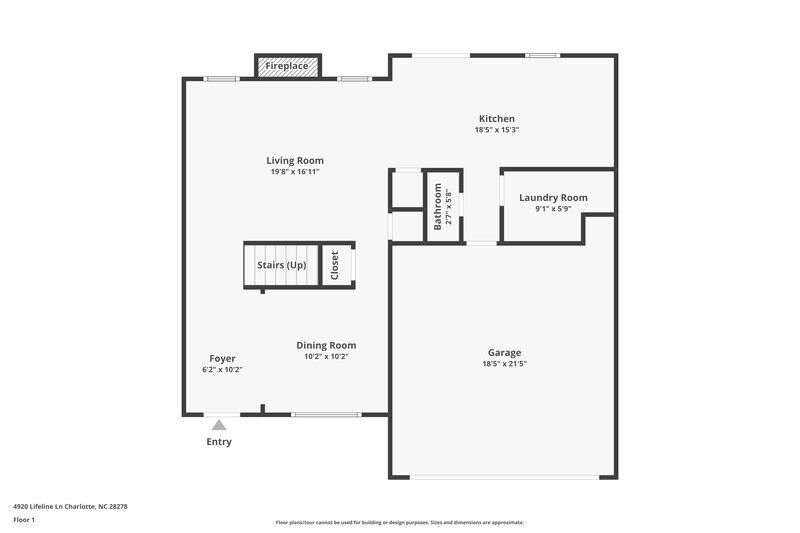 2,000/Mo, 4920 Lifeline Ln Charlotte, NC 28278 Floor Plan View