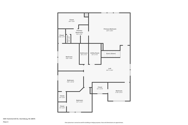 2,755/Mo, 5581 Hammermill Dr Harrisburg, NC 28075 Floor Plan View 2