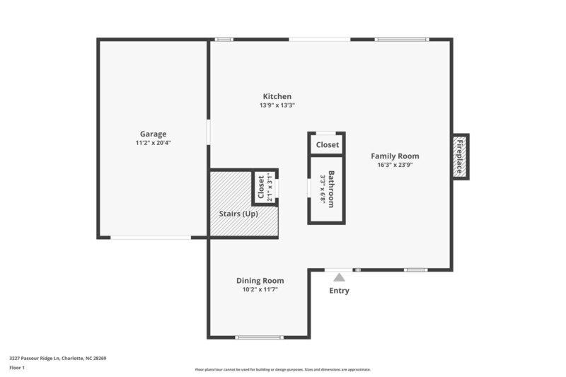 1,750/Mo, 3227 Passour Ridge Ln Charlotte, NC 28269 Floorplan View