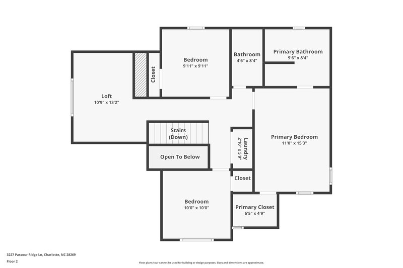 1,750/Mo, 3227 Passour Ridge Ln Charlotte, NC 28269 Floorplan View 2