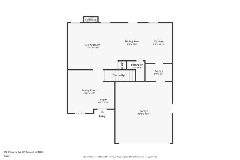 1,905/Mo, 712 Winborne Ave SW Concord, NC 28025 Floor Plan View